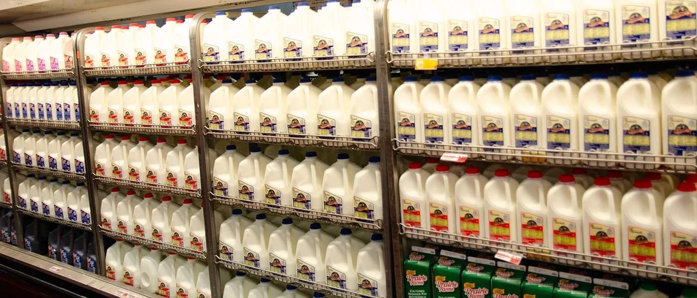 different milk brands available at Fresh County Market