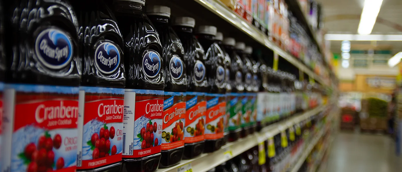 energy drinks on a shelf at Fresh County Market